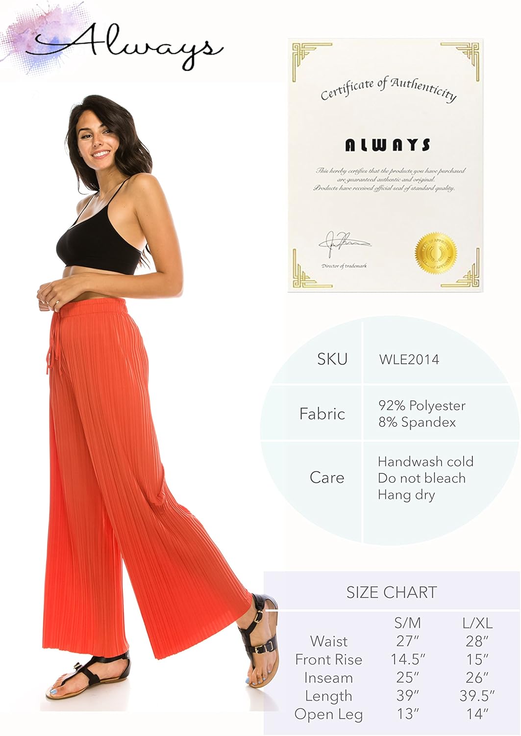 ALWAYS Palazzo Pants for Women - Casual Flowy Wide Leg Lounge Pants - Image 7