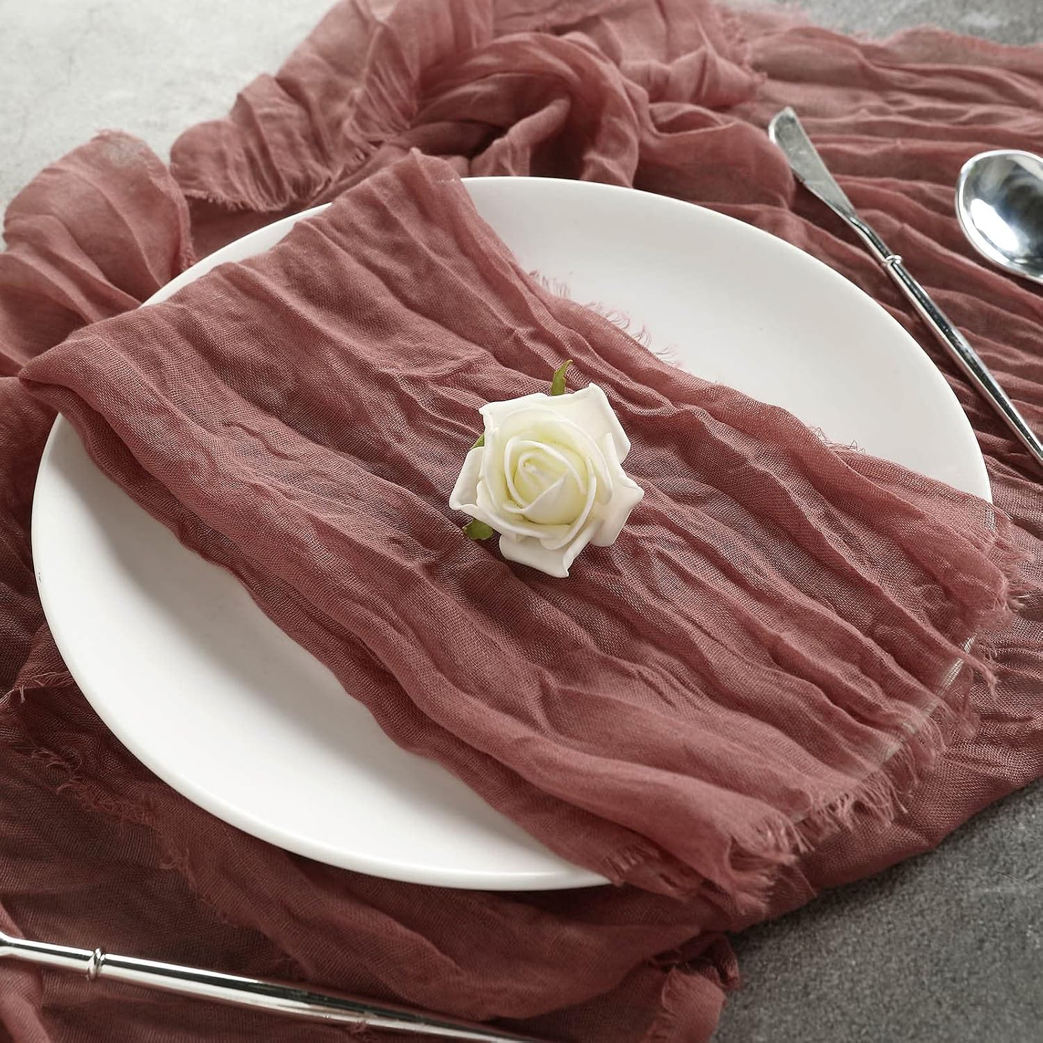 50 Mauve Cheesecloth Gauze Cotton Dinner Table Napkins Wedding Party Event Birthday Catering Decorations Supplies