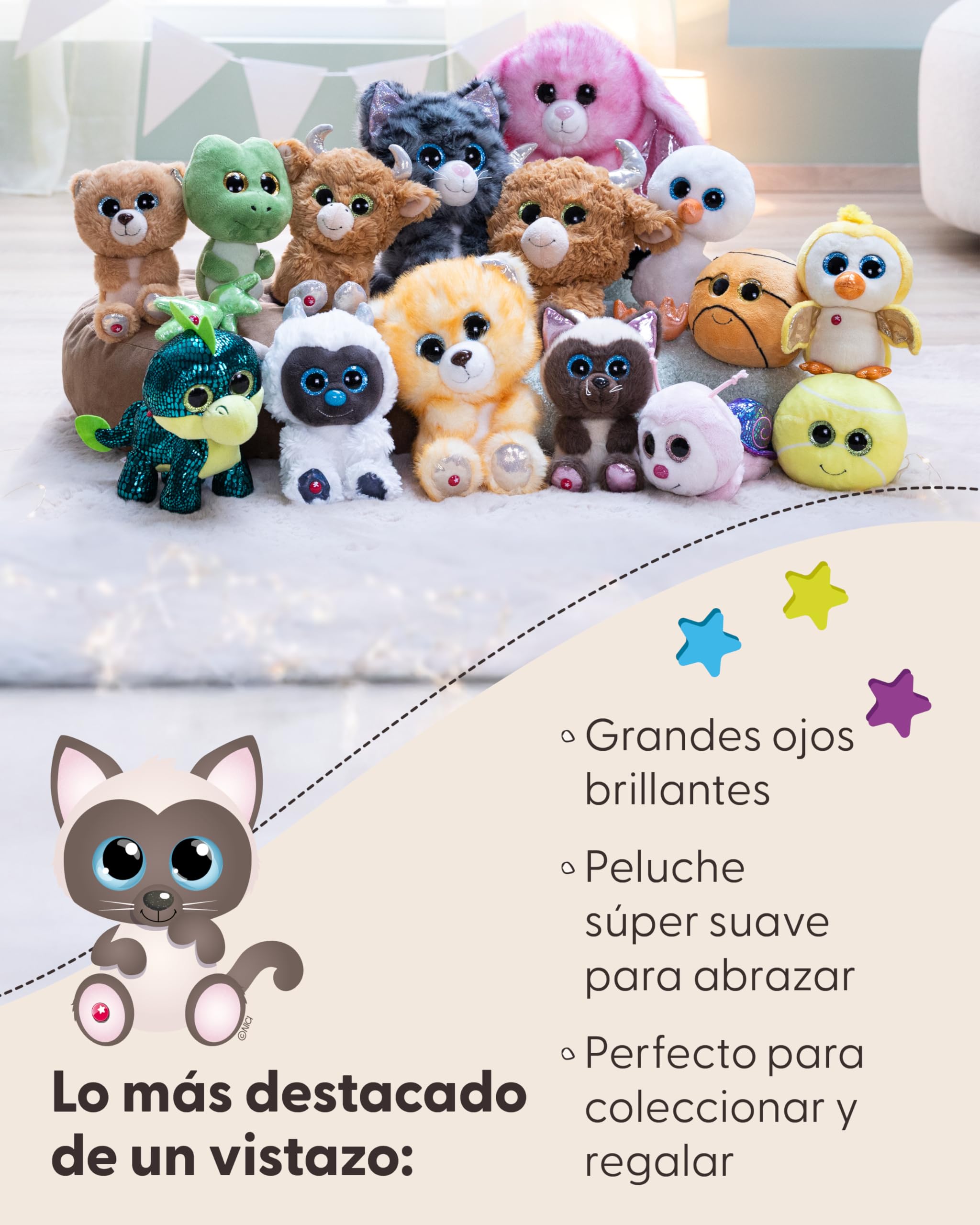 NICI GLUBSCHIS Peluche Gato siamés Selma, 15 cm, Beige, Animal de Peluche Suave para abrazar y Jugar, para niños y Adultos, Idea de Regalo - 63024 — view 4