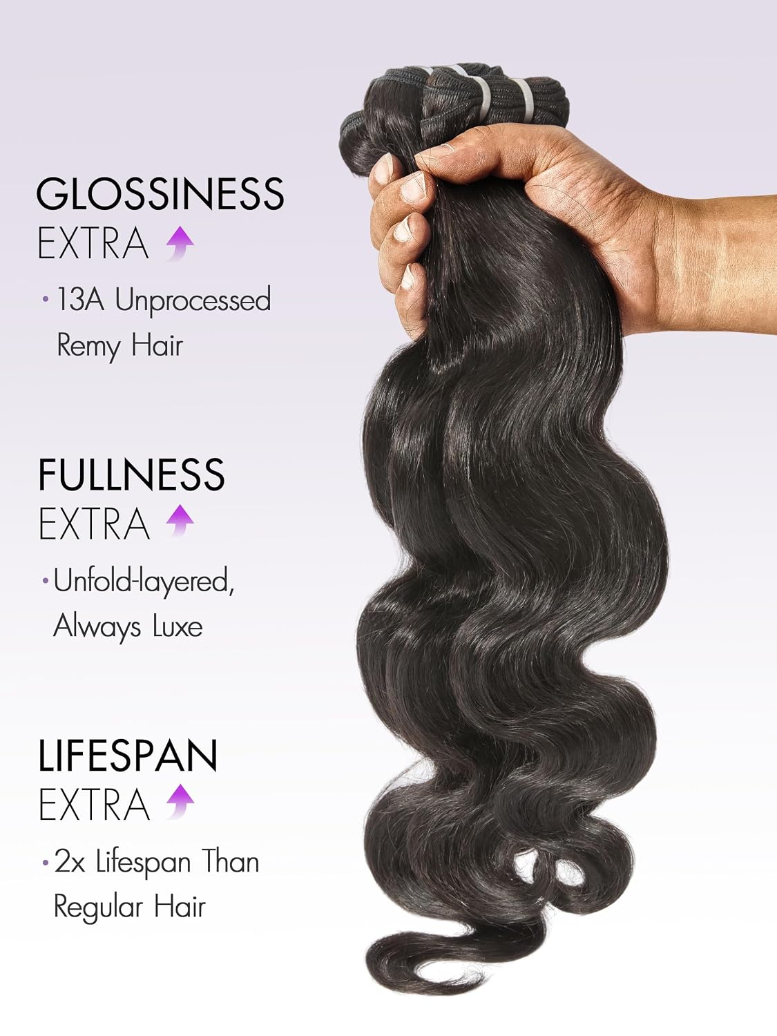 LUVME Body Wave 22" 24" 26" Human hair bundles