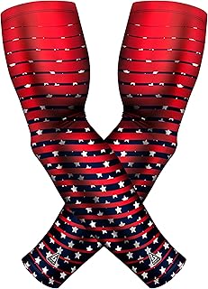 B-Driven Sports Premium Pro-Fit Compression Arm Sleeves for Men Women & Youth 44 Graphic Designs – Improve Circulation