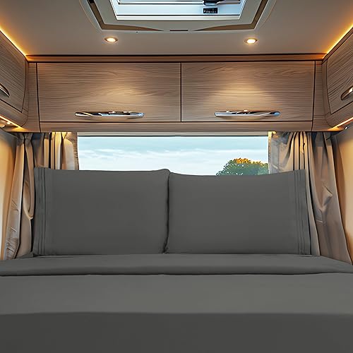 Vista 436 de Elegant Comfort - Juego de sábanas de 3 piezas de lujo de 1500 hilos, calidad egipcia, Microfibra, Blanco, Completo