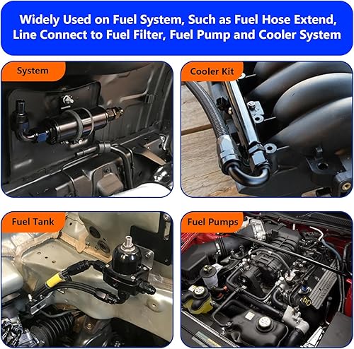 Miniatura 6 de STPCTOU 8AN - Adaptador de tubería macho a NPT de 14 pulgadas, adaptador recto de aluminio de 8AN a 14 de pulgada NPT para accesorios de sistema de