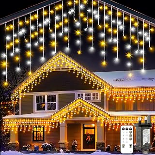Icicle Outdoor Christmas Lights 10M - Warm White LED Xmas Ic