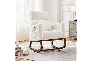 Yaheetech Rocking Chair for Nursery, Ivory