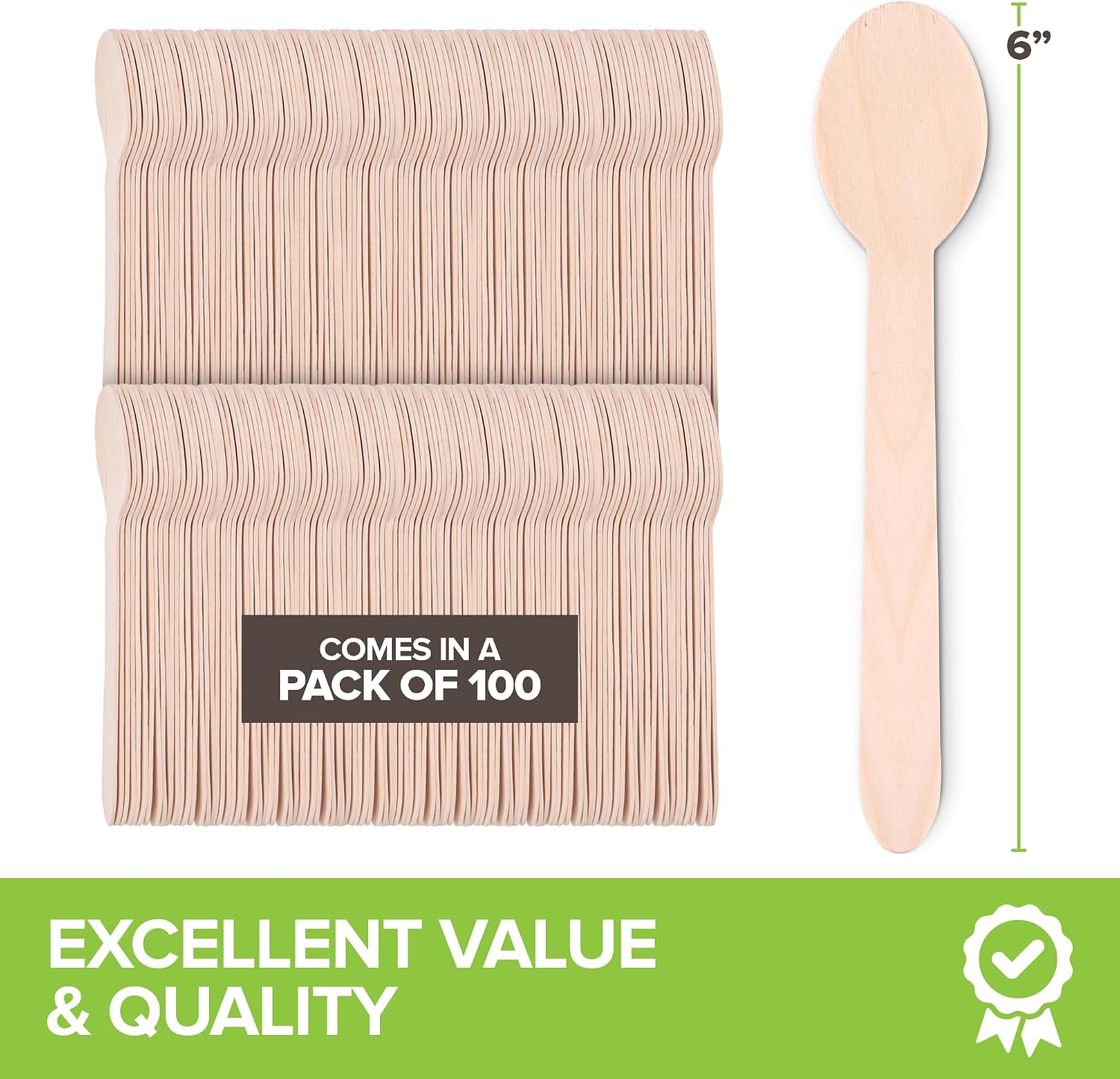 100% Wooden Disposable Spoons,...