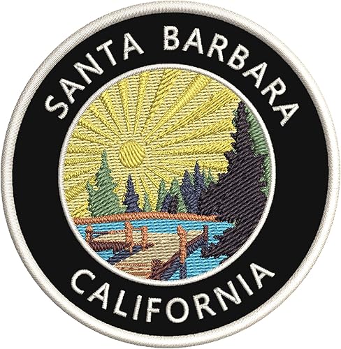 Miniatura 6 de Lake Dock  Santa Bárbara  California 3.5 pulgadas bordado DIY hierro o coser parches decorativos vacaciones aventura tema novedad apliques