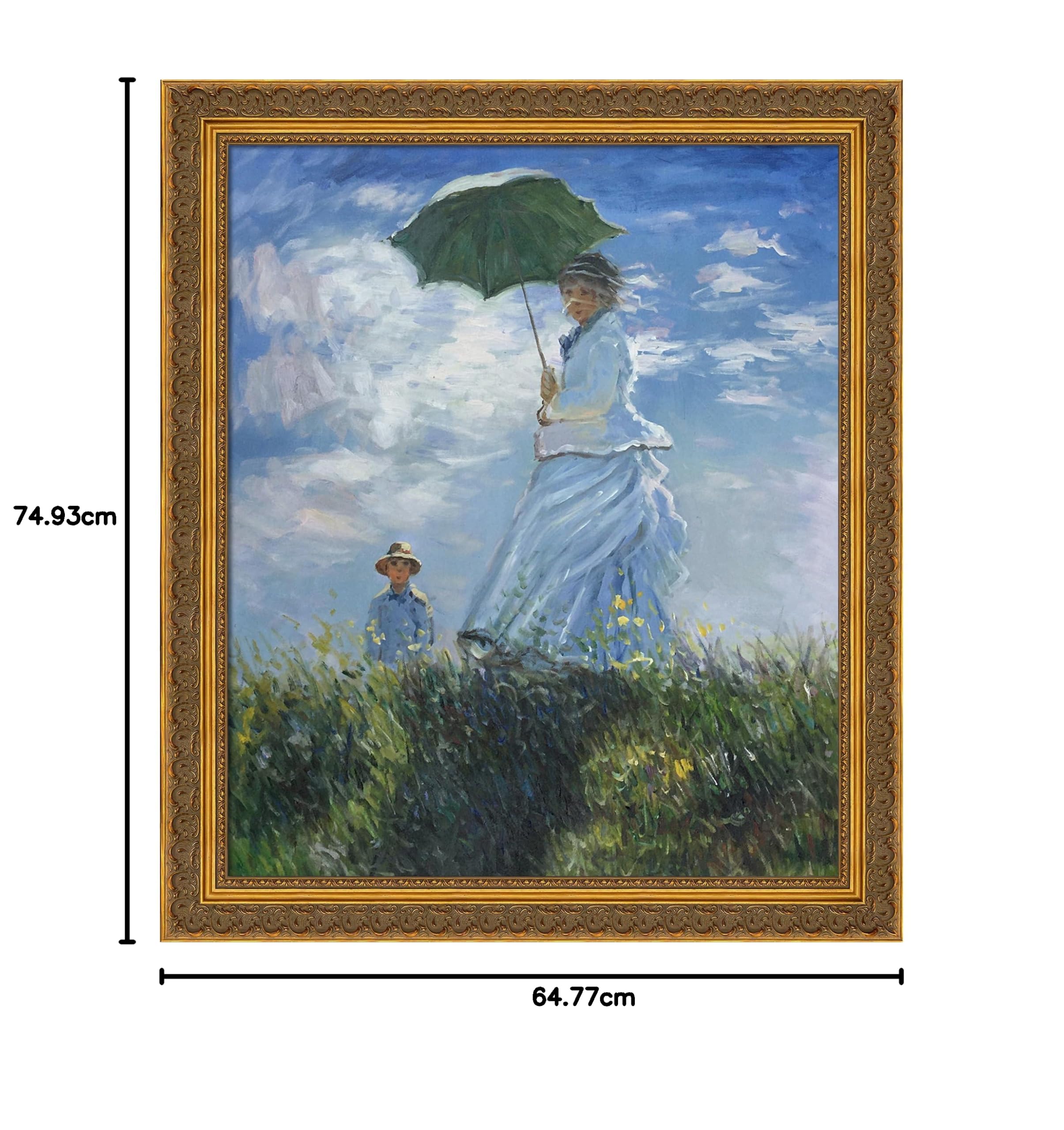 Amazon.co.jp: overstockArt マダム・モネと彼女の息子の額入り油絵