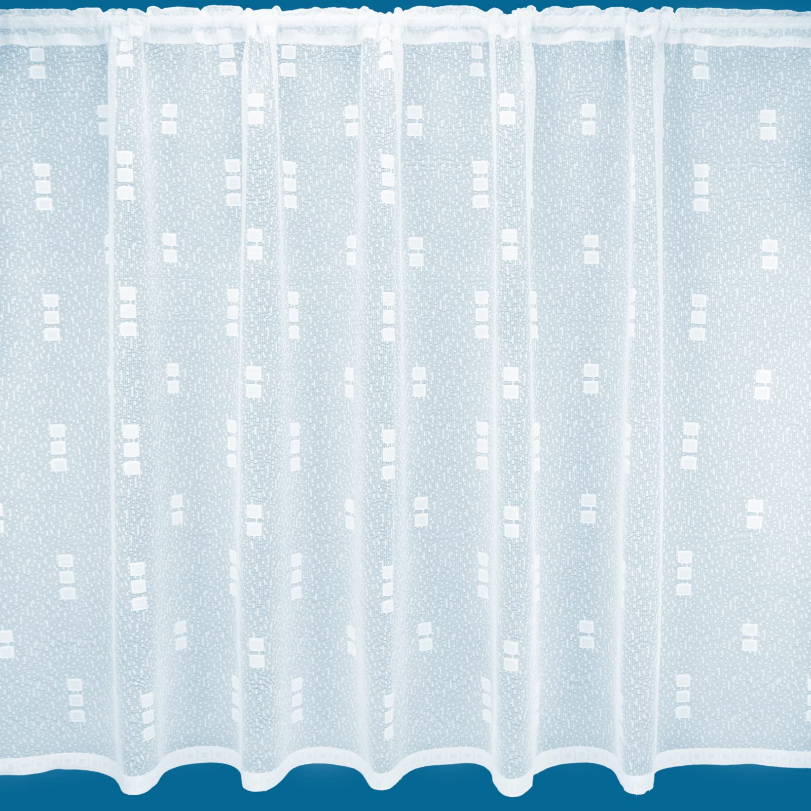 Ella Square Style Semi Plain Net Curtain - Sold by The Metre (60"(152cm) Drop)