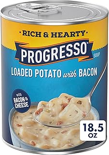 Loaded Potato with Bacon and Cheese Soup, Rich and Hearty Canned Soup, 18.5 oz