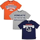 Unisex Baby NFL Short Sleeve Team Fan Tee Shirt, Pack of 3, Broncos, 18 Months
