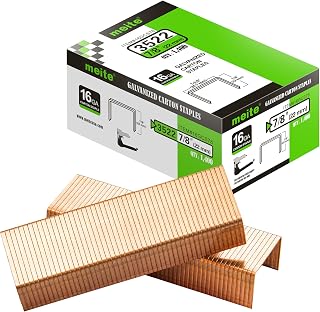 meite 16 Gauge Carton Closing Staples 1-3/8" Crown 7/8" Leg Copper-Coated 2800PCS for Box Staplers - Rust-Proof Box Sealing