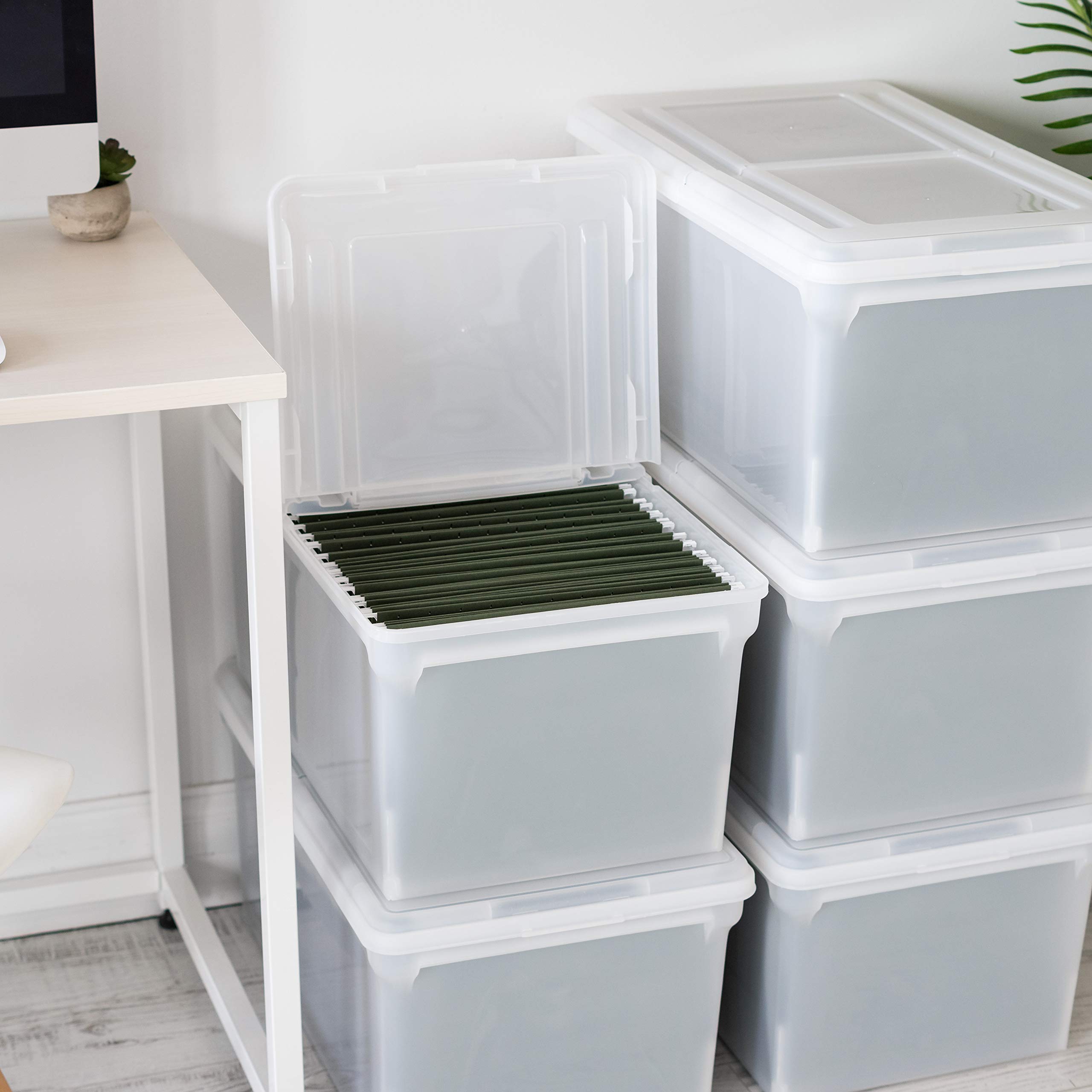 Buy IRIS USA Letter & Legal Size Plastic Storage Bin Tote Organizing