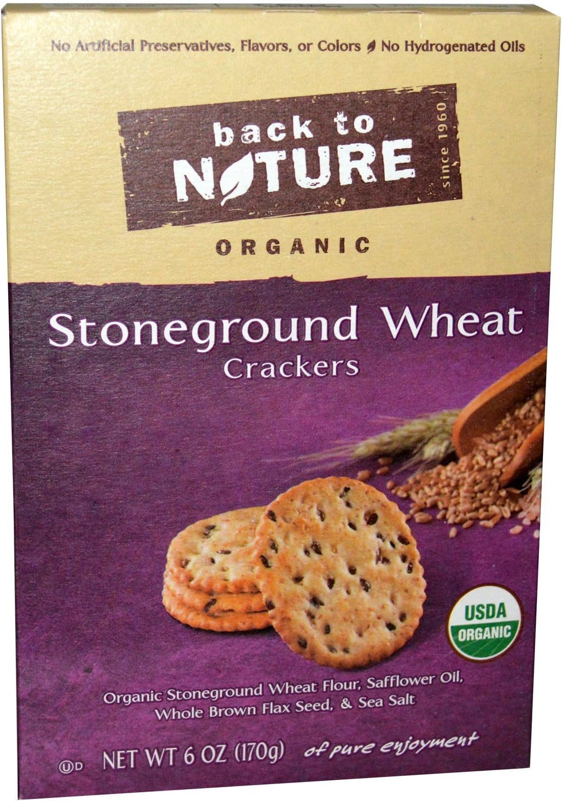 Back to NatureOrganic Stoneground Wheat Crackers, 6 oz(Pack of 2)