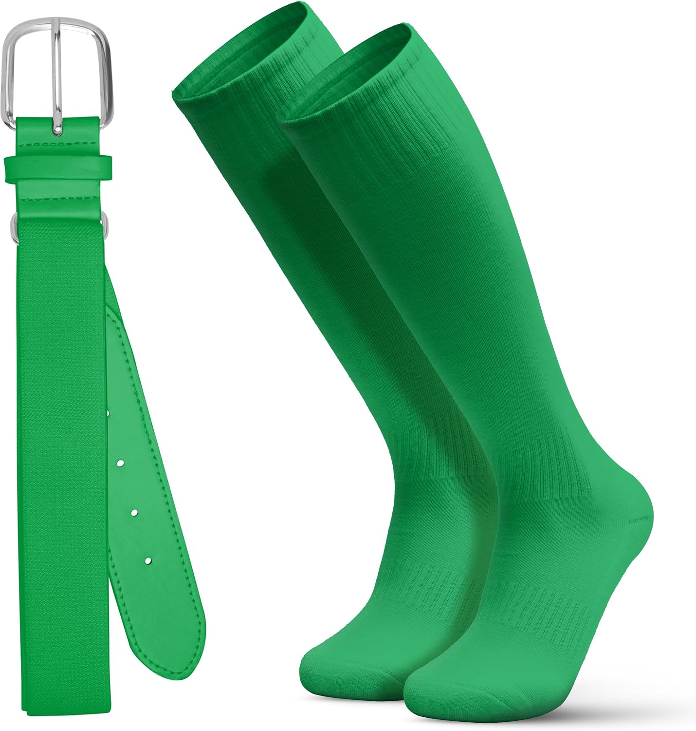 Baseball Softball Socks&Belt Combo Set for Kids Youth, Cushioned Breathable Moisture Wicking