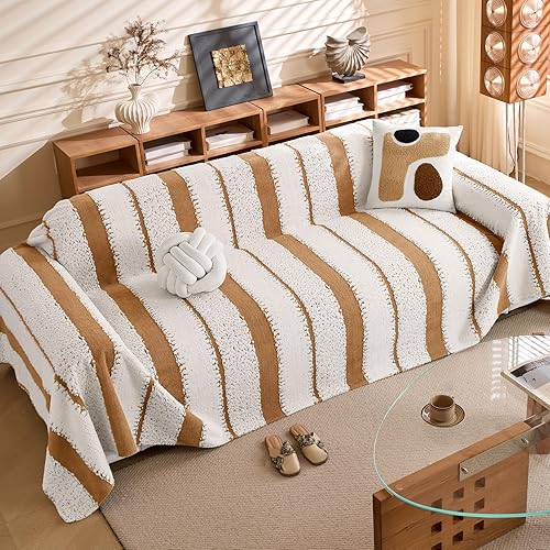 Miniatura 8 de Funda de sofá para sofá de 2 a 3 cojines, apta para mascotas, funda bohemia seccional en forma de L, lavable para perros, gatos, niños, protector de