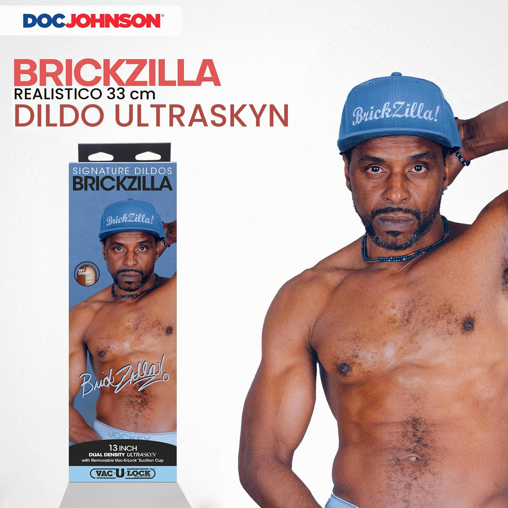 Signature Cocks - Brickzilla Signature Cock - Dildo ULTRASKYN da 30,5 cm con ventosa rimovibile Vac-U-Lock - solo per adulti