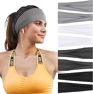 Headbands for Women – 8 Pack Wide Elastic Hair Bands, Soft Stretchy Non-Slip Sweatbands for Workouts, Yoga, Washing Face & Daily Wear