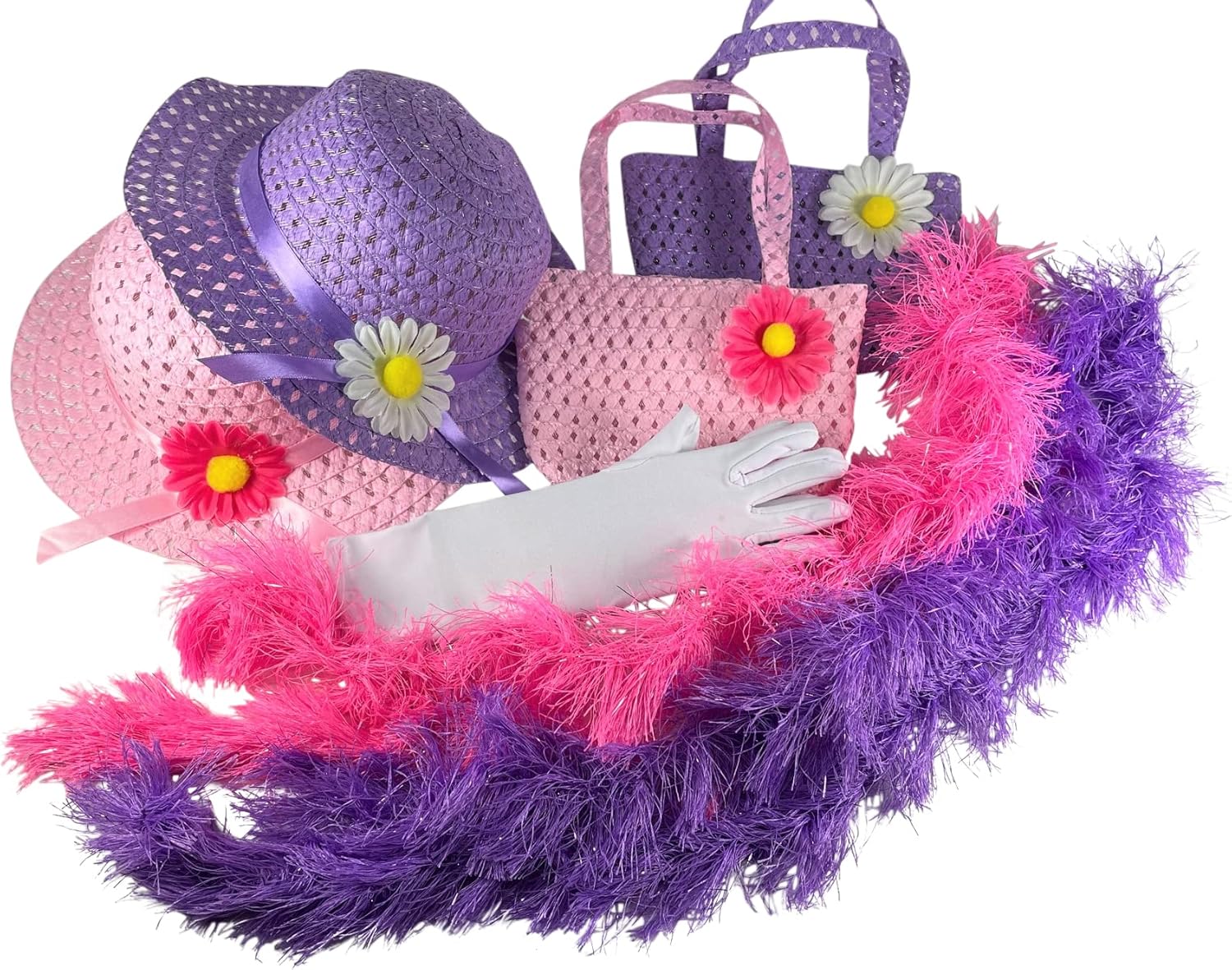 Butterfly Twinkles Girls Tea Party Dress Up Set Hats Purses Boas Gloves Pink Purple Morgan : Clothing, Shoes & Jewelry