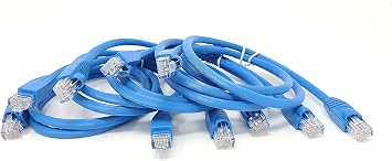 Micro Connectors 3 feet CAT 6A UTP Ethernet Patch 24AWG Cable 5-Pack Blue E09-003BL-5