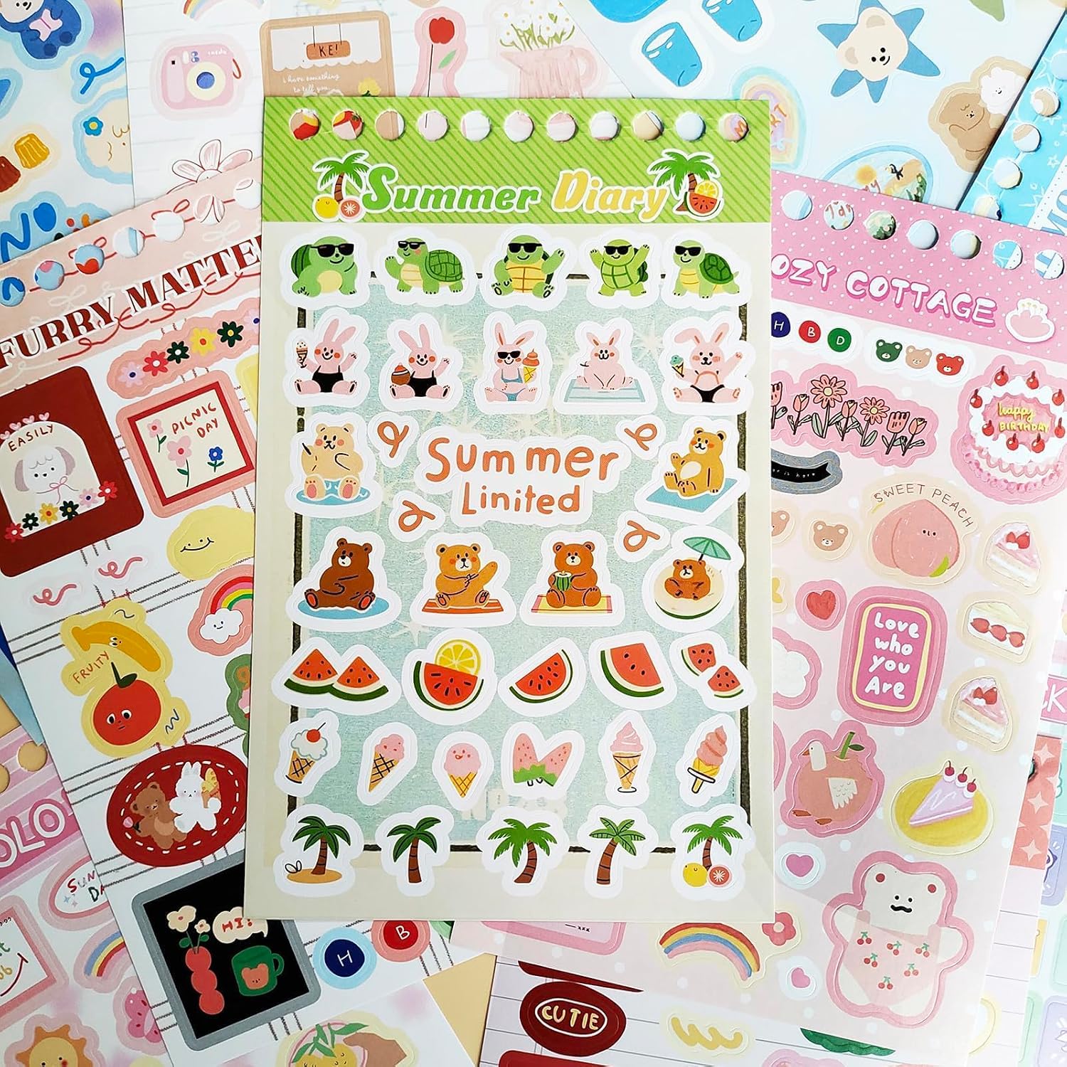 Sticker Book for Scrapbooking Sppulies,Kawaii Pets Stickers for Journaling image 3