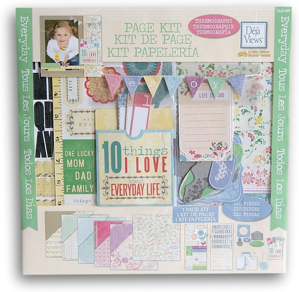 Deja Views Thermography Scrapbooking Page Kit - 210 Pieces
