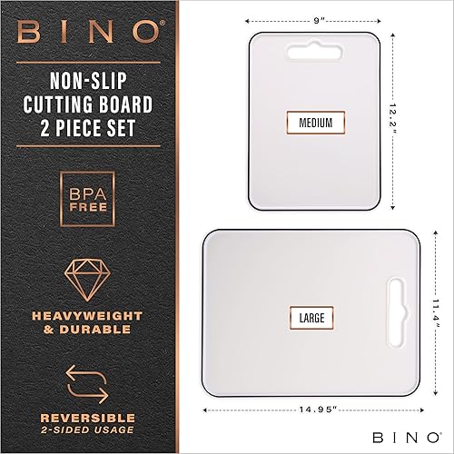 Miniatura 2 de BINO Tabla de cortar  Tablas de cortar de 2 piezas  Plástico sin BPA, duradero, gran superficie, multiuso, de doble cara, apto para lavavajillas
