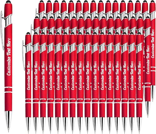 Miniatura 78 de Hasta 500 bolígrafos personalizados a granel con logotipo de mensaje de nombre comercial, bolígrafos grabados personalizados con lápiz óptico