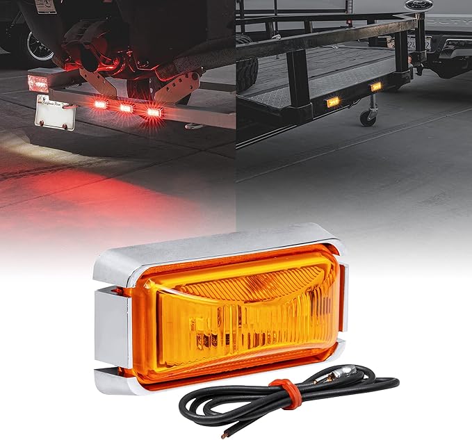TRUE MODS 2.5" Amber LED Trailer Marker Light w/Chrome