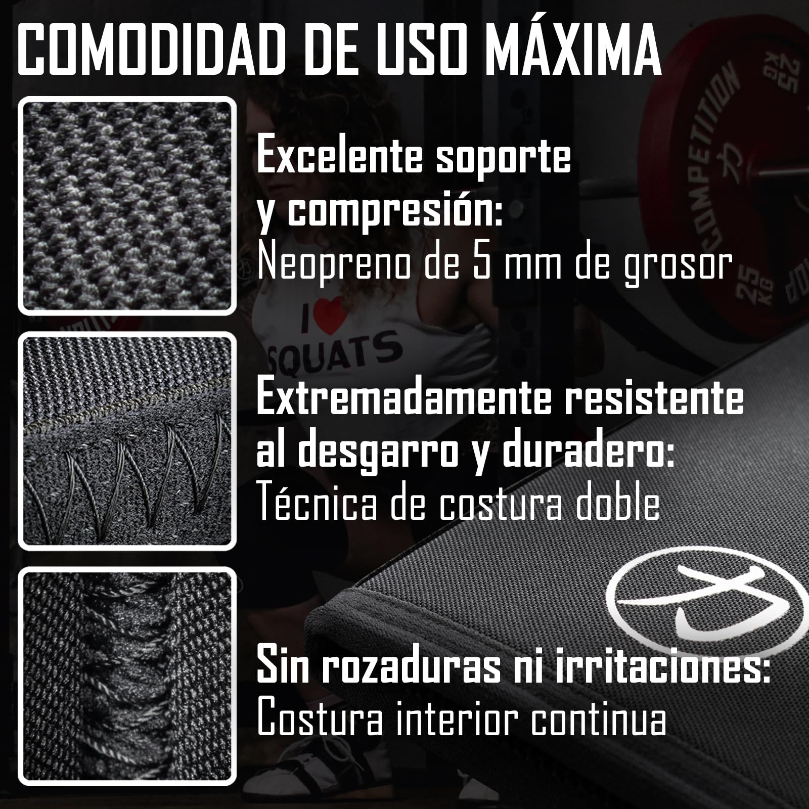 Strength Shop Rodilleras Neopreno 5mm para Mujeres y Hombres, Rodilleras Crossfit, Ultraresistentes, Rodilleras Gym Ideales para Powerlifting, Halterofilia y más