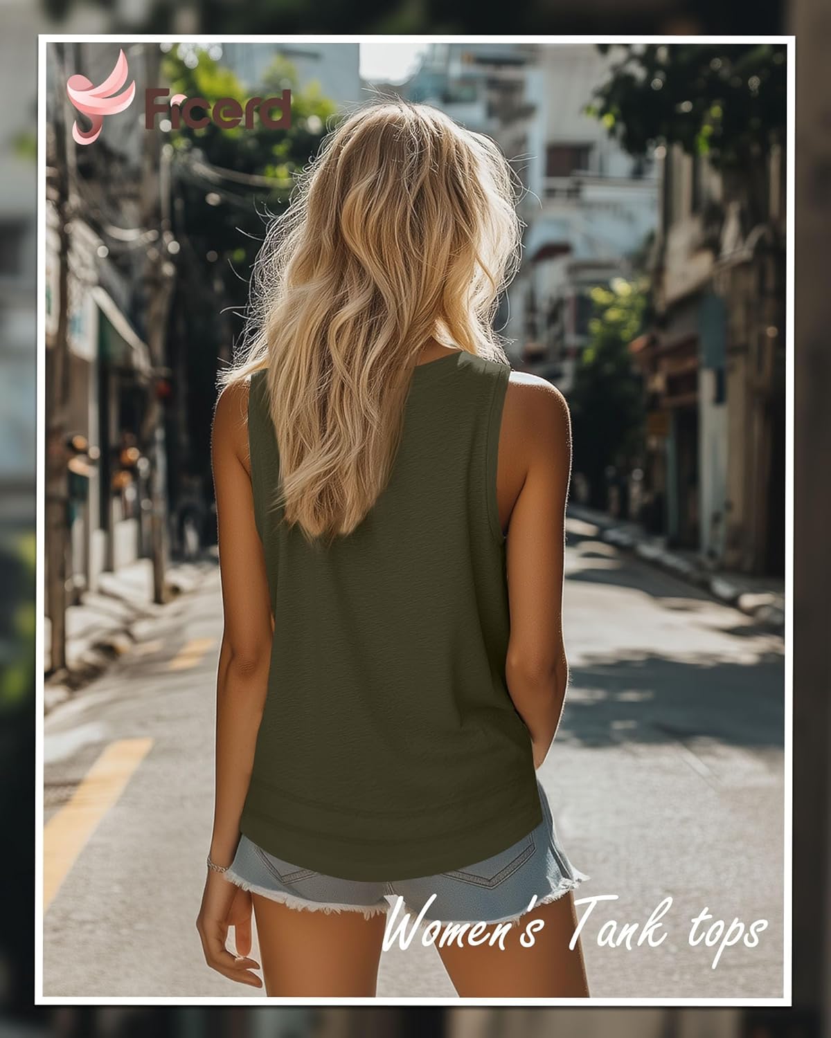 Ficerd 3 Pack Women's Tank Tops Sleeveless Crew Neck Summer T-Shirts Side Curved Hem Loose Casual Blouses - Image 4