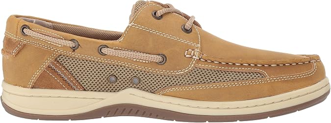 Margaritaville Mens Anchor Lace Boat Shoe, Light Tan, 9.5 US
