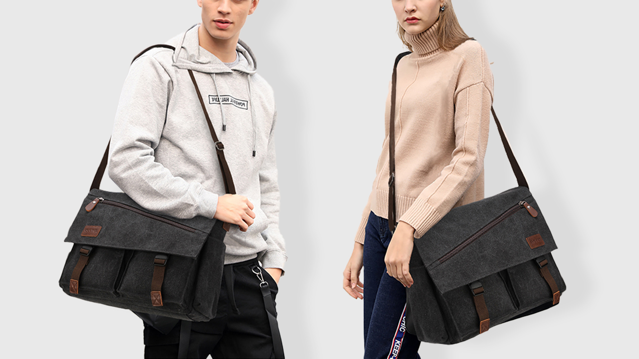Borsa A Tracolla Unisex RAVUO | In Tela Resistente All'Acqua | Multi Scomparti | Ideale Per Lavoro E Viaggio - Foto 4