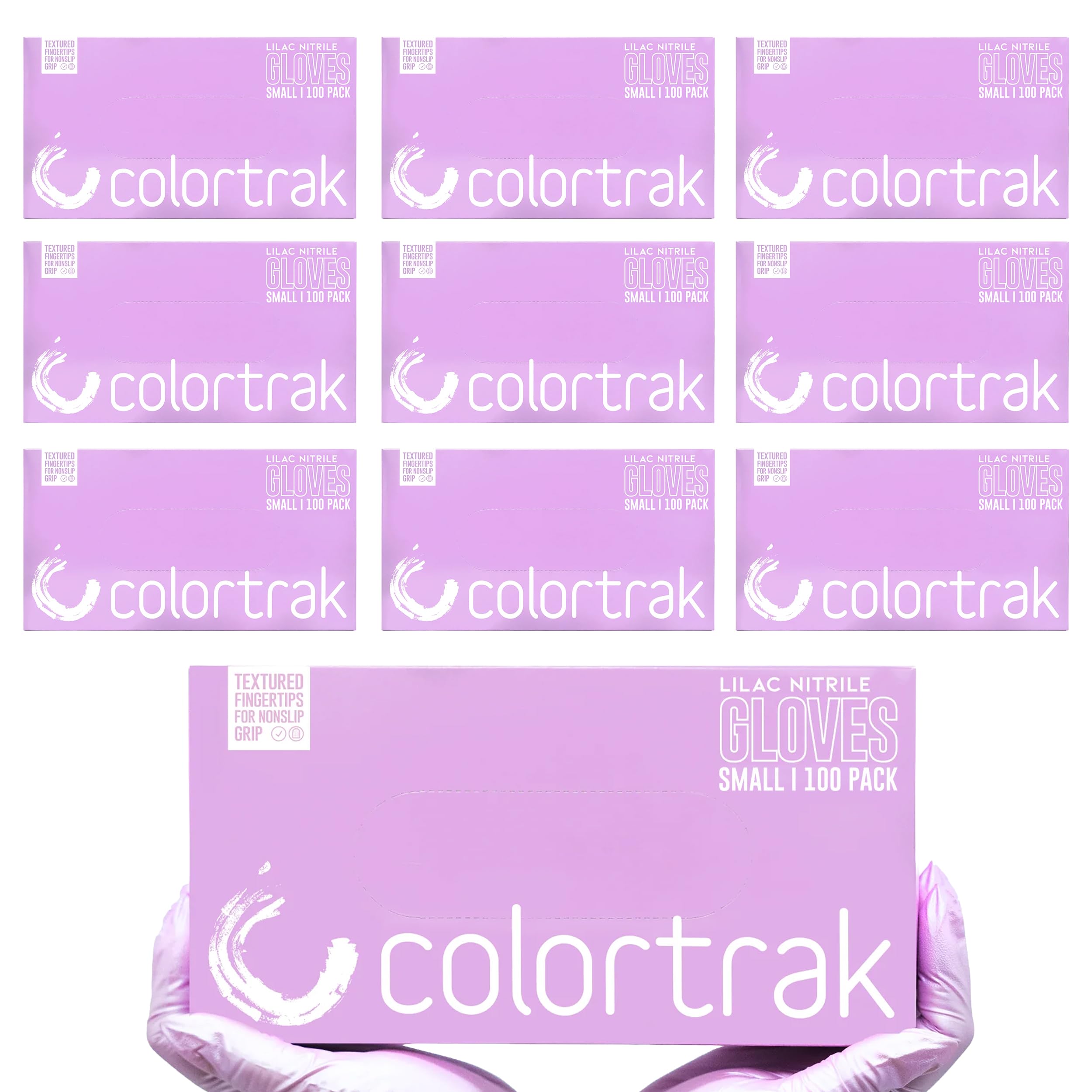 Colortrak Luminous Collection - Guanti monouso in nitrile (1000 guanti), colore lilla smerigliato, monouso, ipoallergenici, senza lattice, senza polvere, inodore, punte delle dita