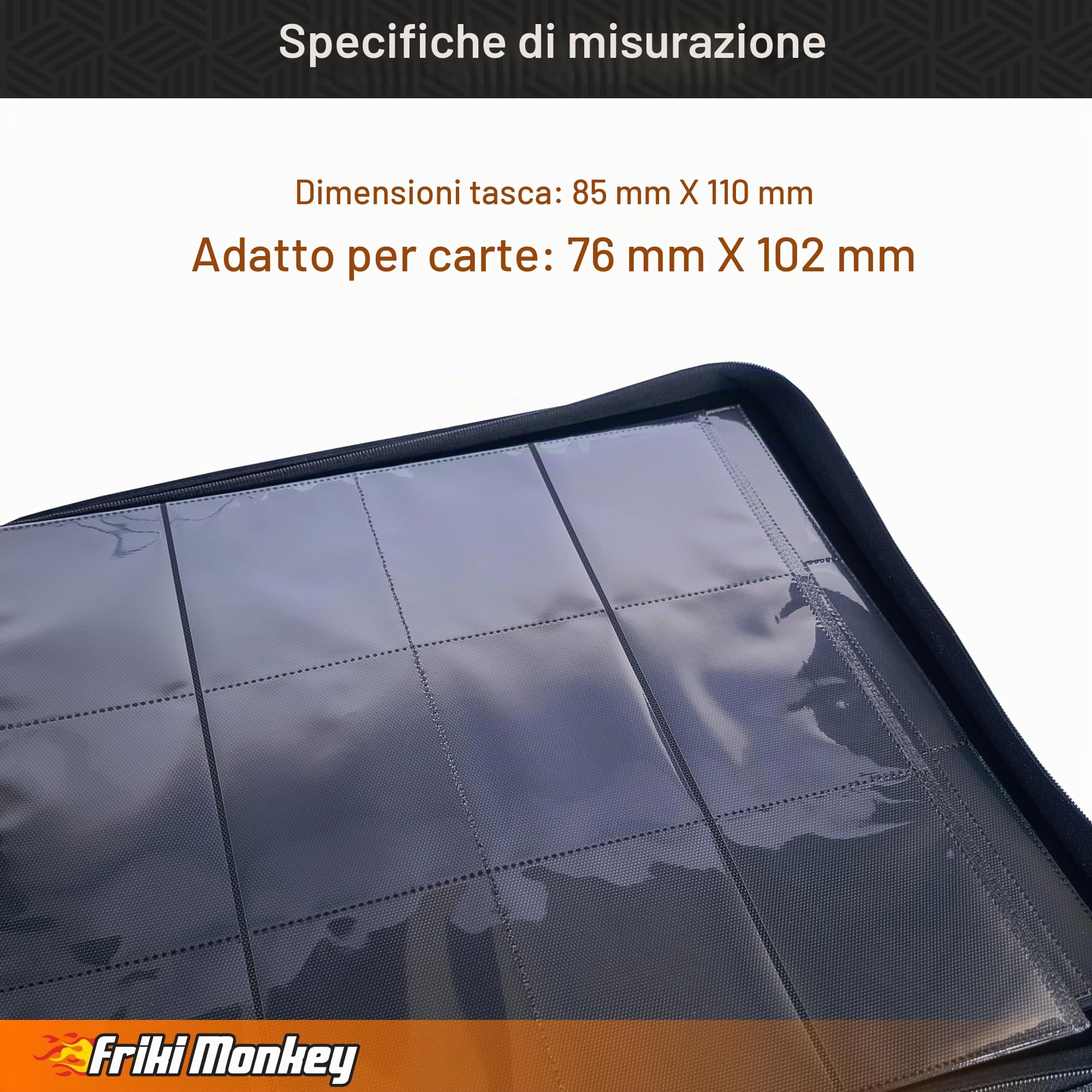 Album con cerniera Toploader | Raccoglitore TCG 4 × 3 per carte da collezione - Capacità 480 carte | Album Trading Cards 20 fogli | Raccoglitore Card Toploader 12 tasche