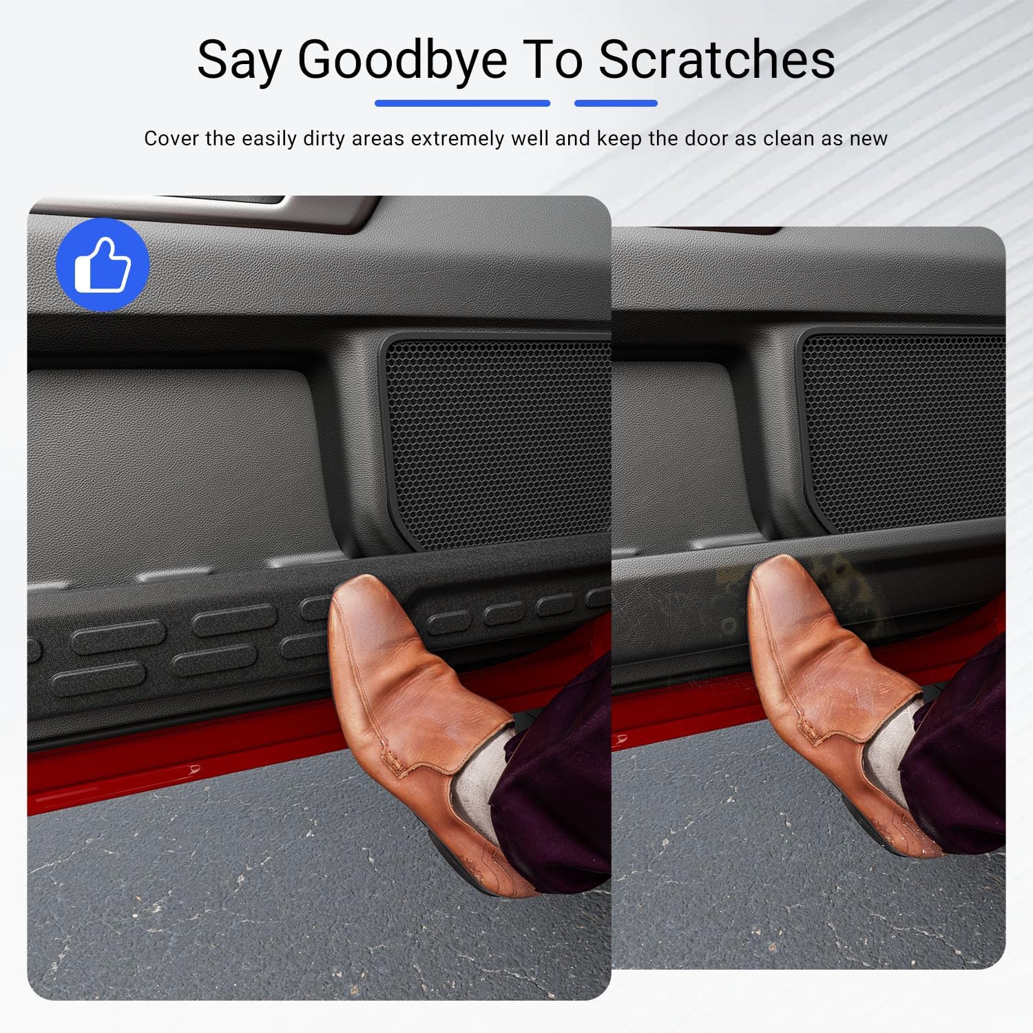 4PCS Car Door Anti Kick Pads Sticker Compatible with 2022-2026 Toyota Tundra Car Door Protective Cover Trim Replacement for 2022-2026 Toyota Tundra Accessories