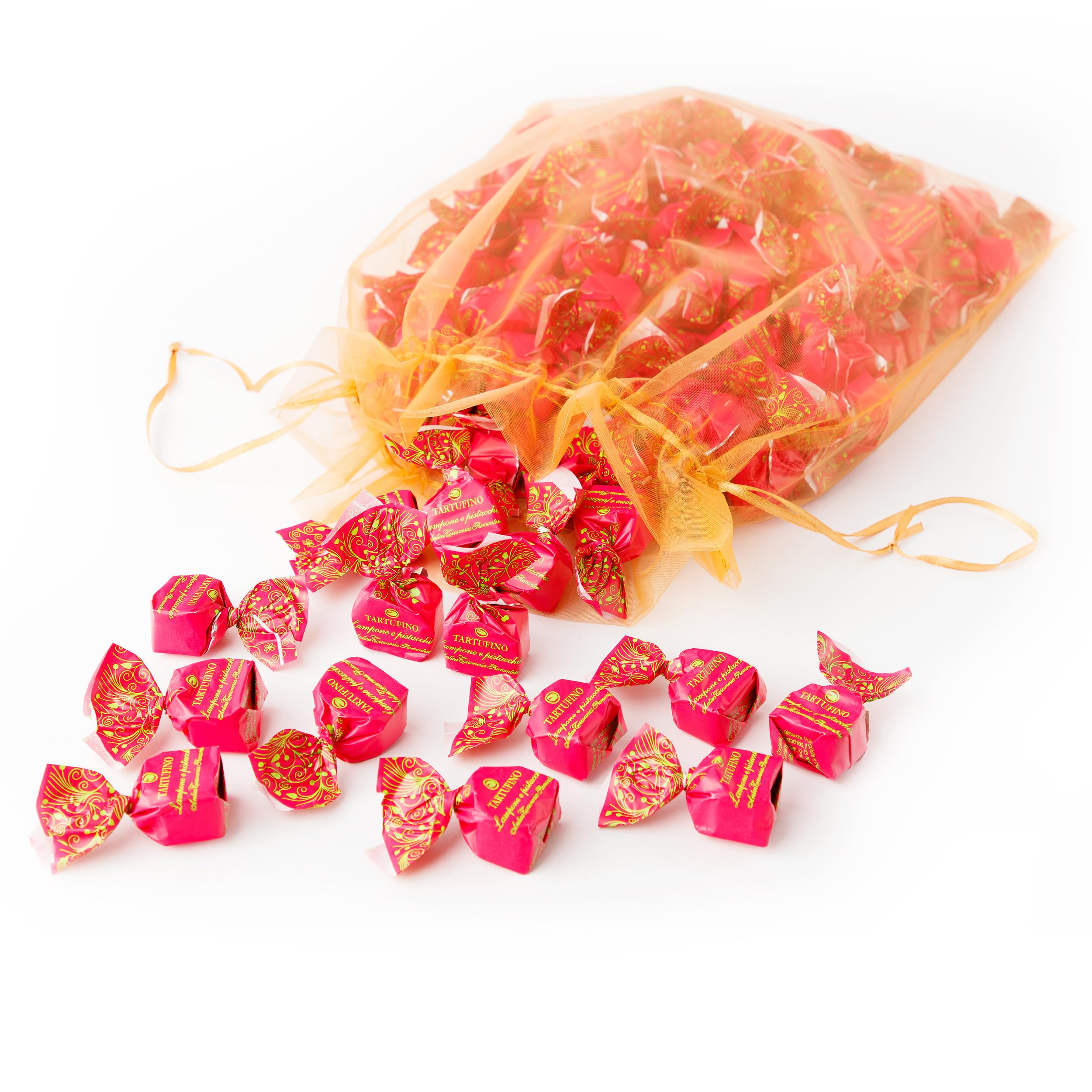 GUSTONE. Tartufi dolce Lampone e Pistacchio (Himbeere und Pistazie) 7g | Trüffel-Praline Schokoladen-Trüffel weißer, Trüffelpraline, seit 1885 in Familienbesitz, perfekter Pausensnack