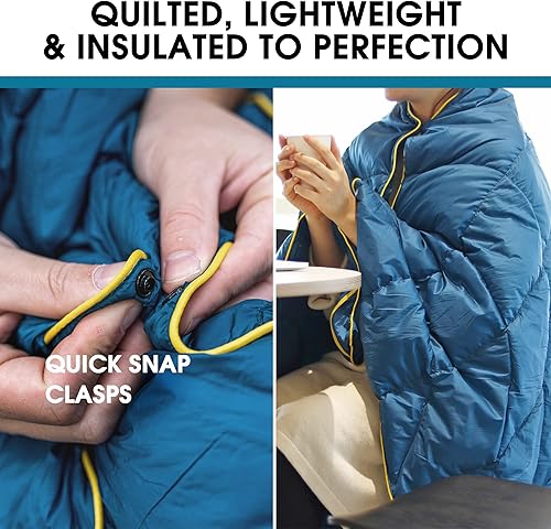 Miniatura 5 de 4Monster - Manta de campamento de plumón - Edredón de viaje al aire libre, hinchada, 650 relleno, plegable, ligera, impermeable al viento y al agua