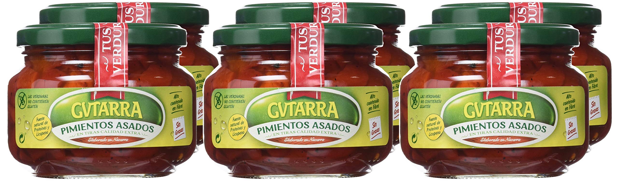 Gvtarra Pimiento Tiras Asado Verdura - Paquete de 6 x 260 gr - Total: 1560 gr