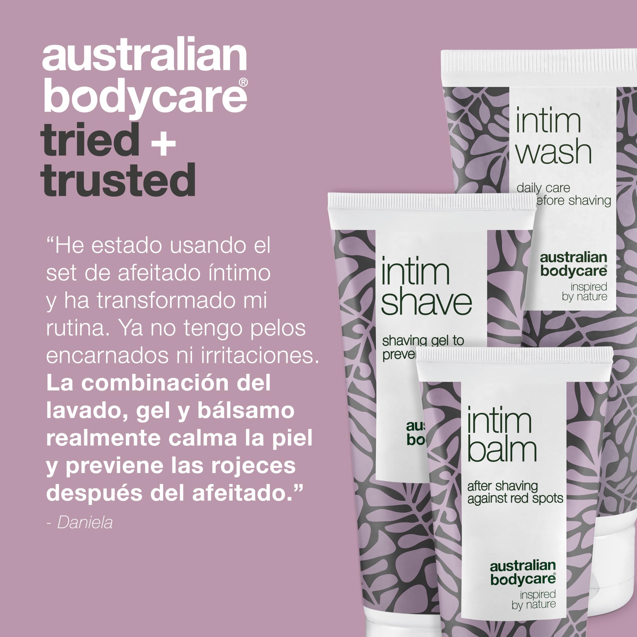 KIT de afeitado íntimo|3 productos para librarse de sarpullidos y vellos encarnados después del afeitado. Contiene|Intim Wash 200 ml, Intim Shave 100 ml, Intim Balm 100 ml | Australian Bodycare