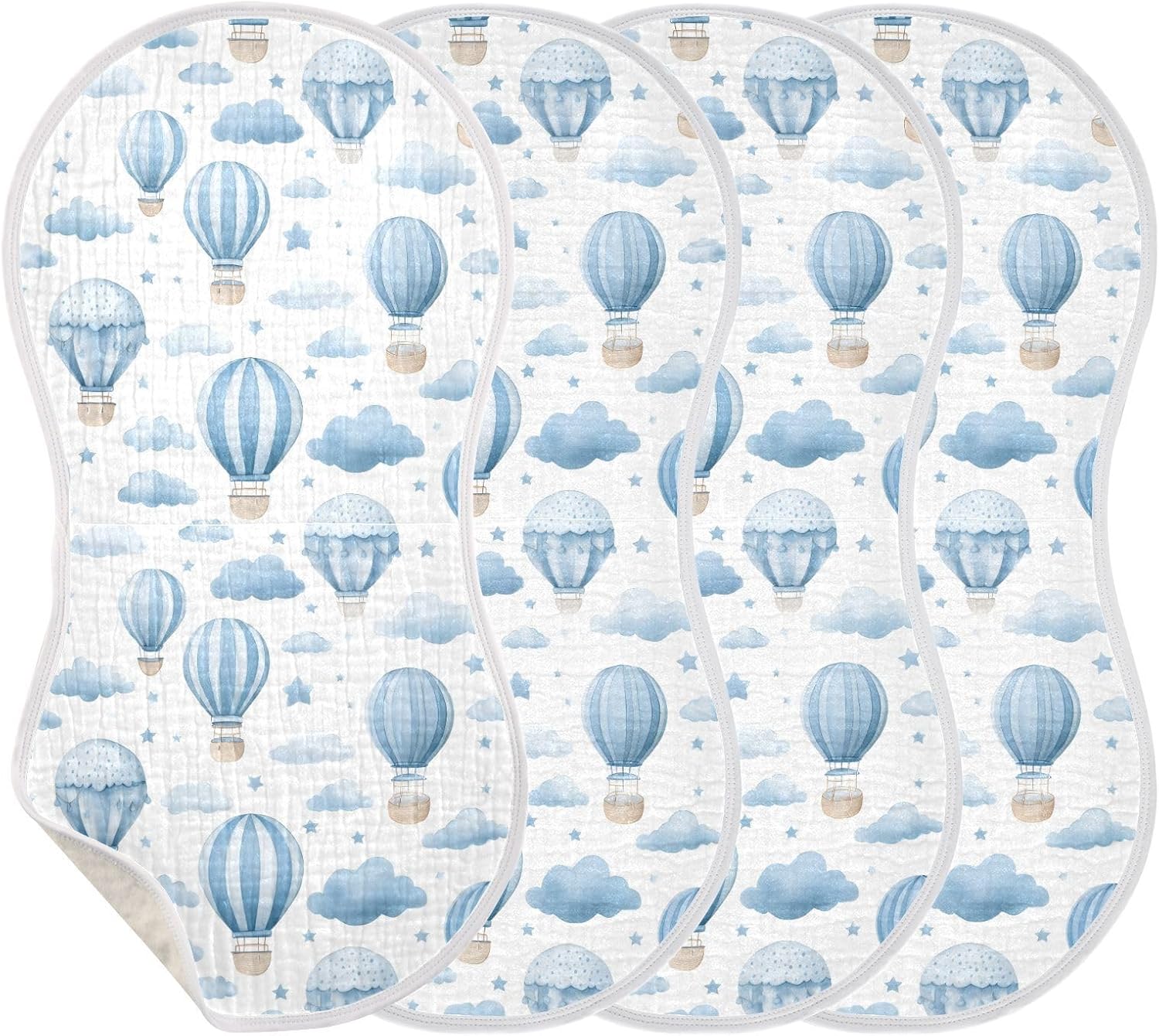 vvfelixl Blue Balloon Burp Cloths for Baby Boy Girls Baby Washcloths Burp Rags 1 Pack
