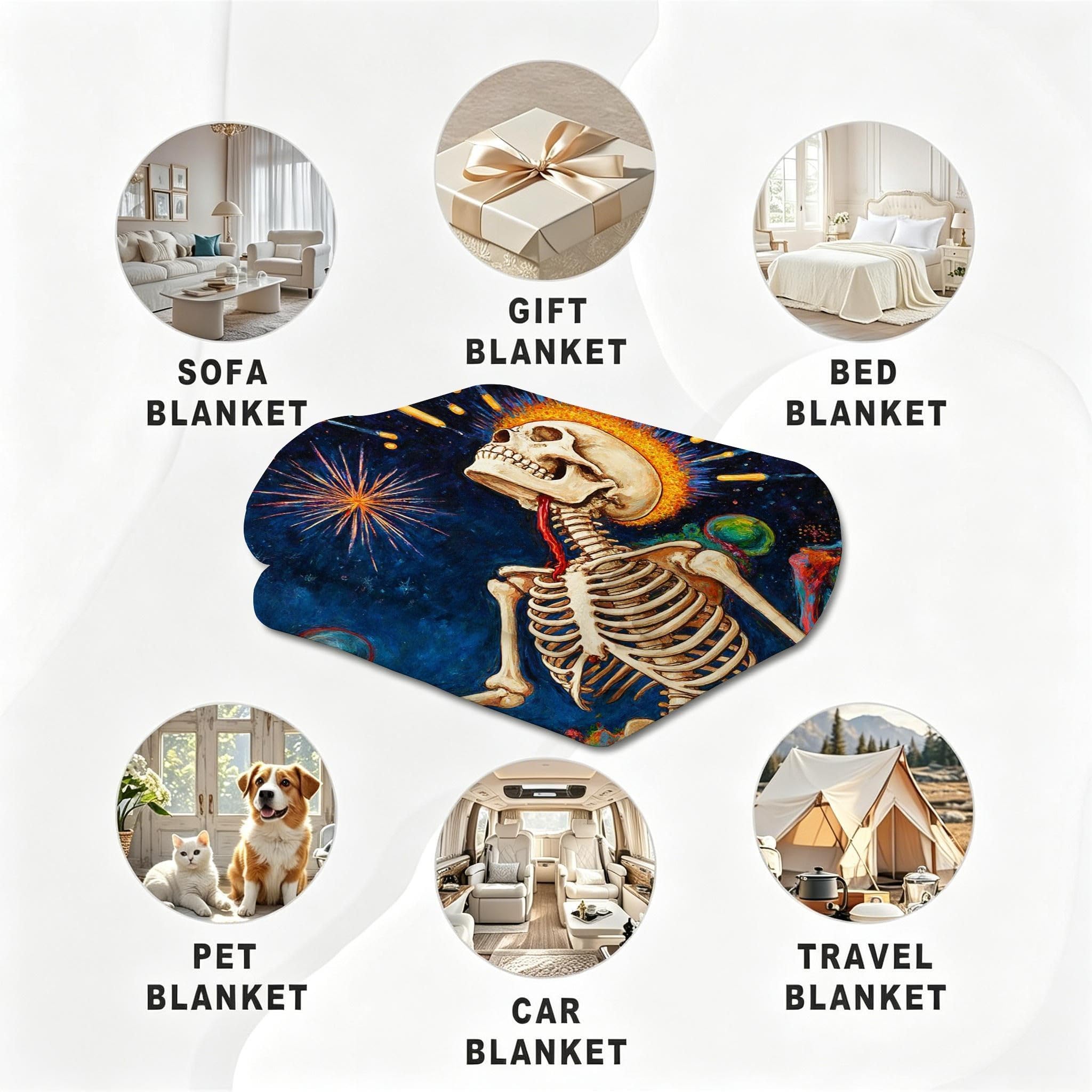 Manta XXL 240x260 cm Zorro Animal Polar para Sofá Cama-A387