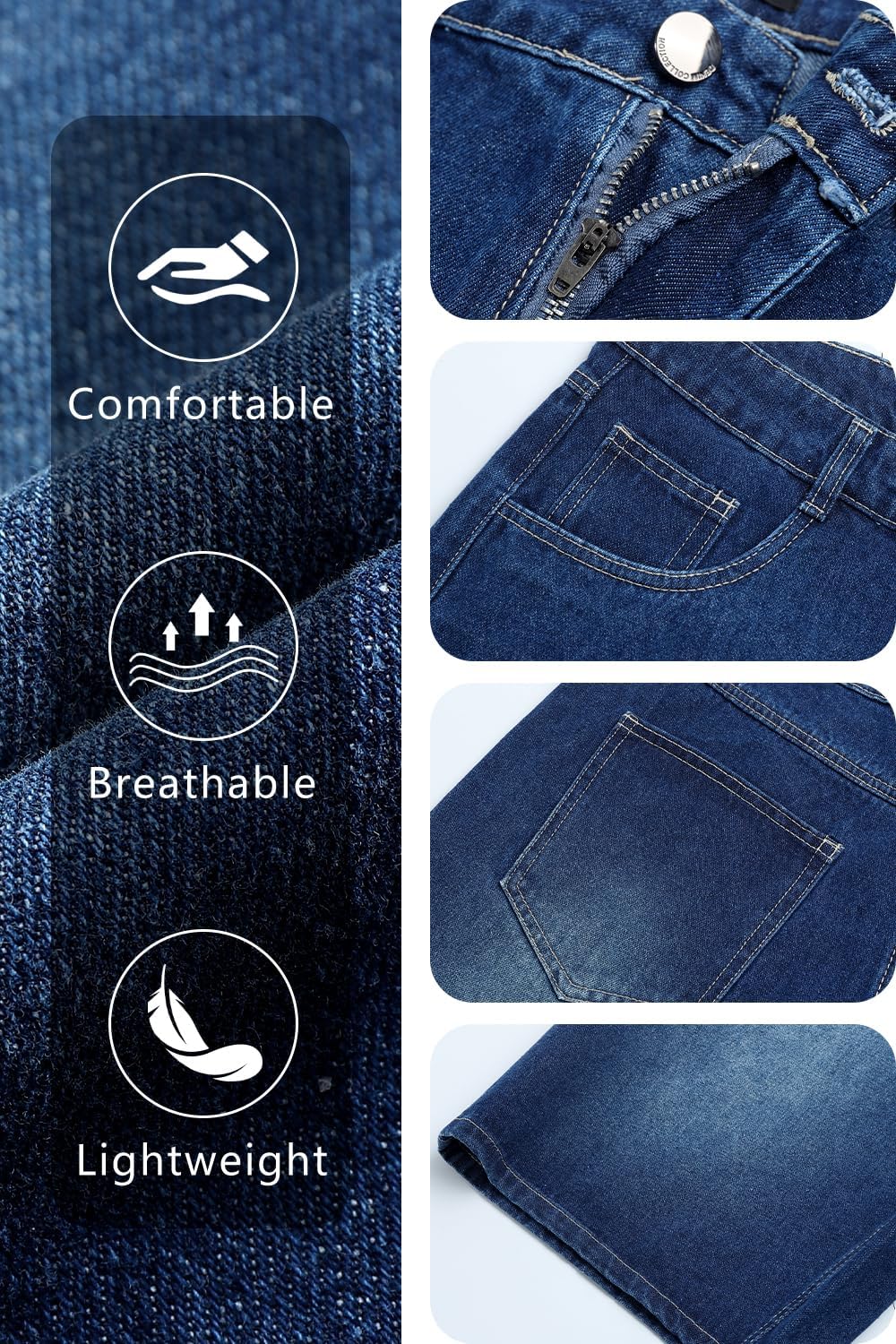 Heyfanee Mens Jean Shorts Relaxed Fit Denim Jorts Men Baggy Casual Shorts for Men