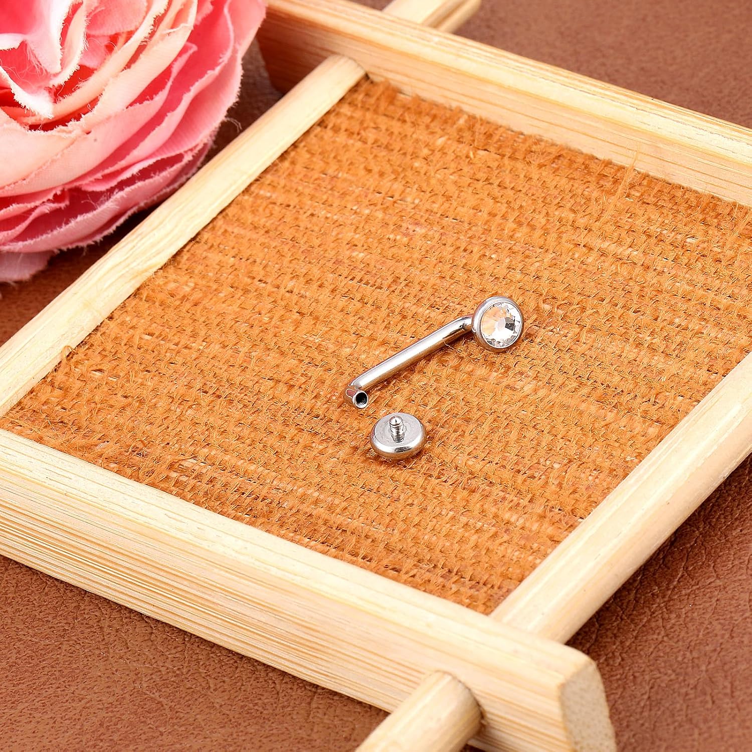 Anti Eyebrow Piercing Jewelry, CZ Flat Bar Staple Bar Piercing Jewelry, 14G Internally Threaded Surface Piercings Jewelrys, for Eyebrows, Collarbone, and Ear bones