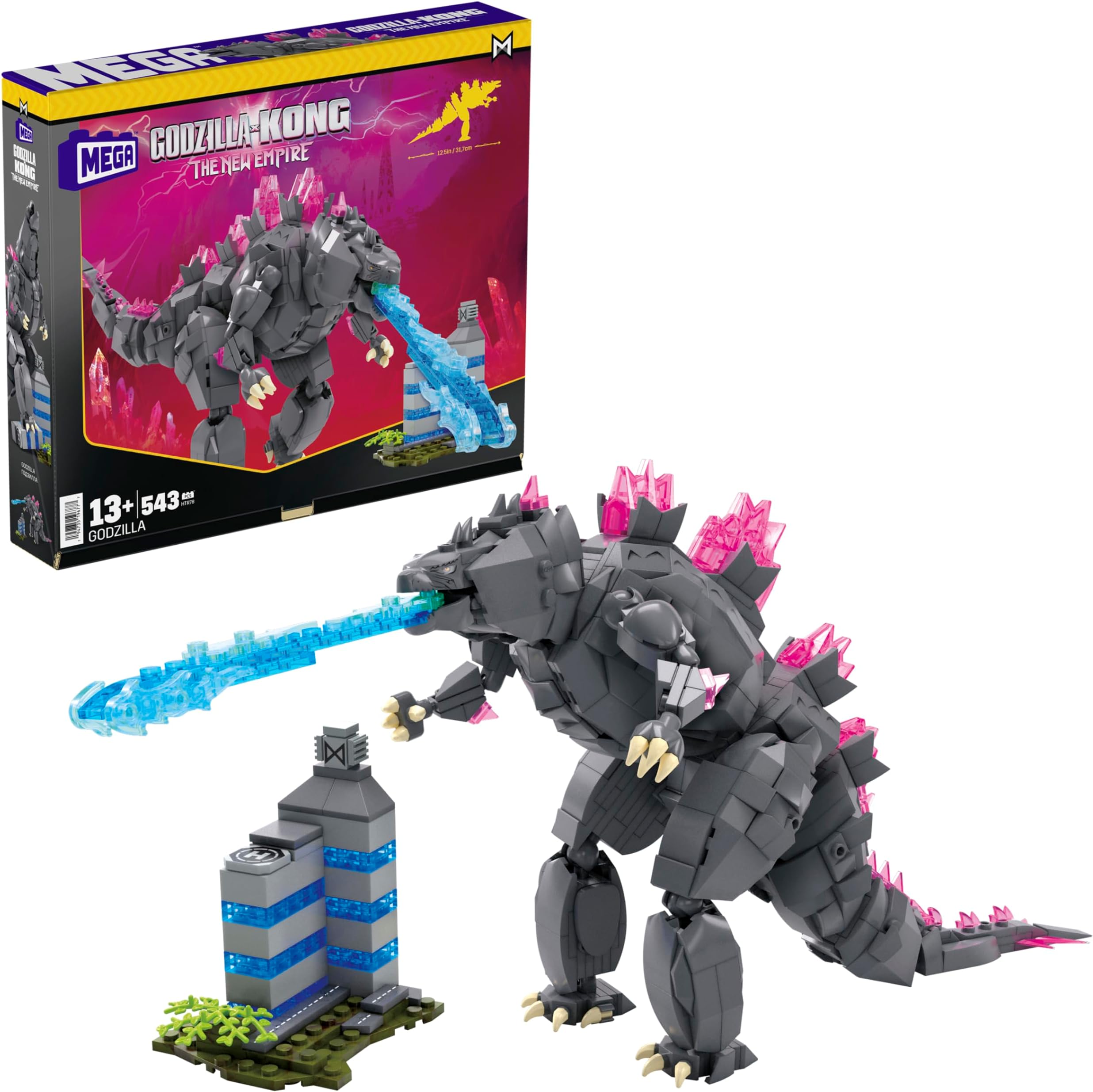 Mega Godzilla x Kong: The New Empire Building Set, Godzilla Action Figure with 543 Pieces and Accessories, Build & Display Toy for Adult Collectors, HTR78