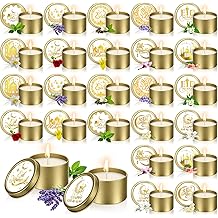 Nuanchu 24 Pack Eid Mubarak Scented Candles Gift 2 oz Golden Star and Moon Design Ramadan Aromatherapy Soy Wax Jars Lasting Bulk Favors for Home Islamic Holiday Party Decor