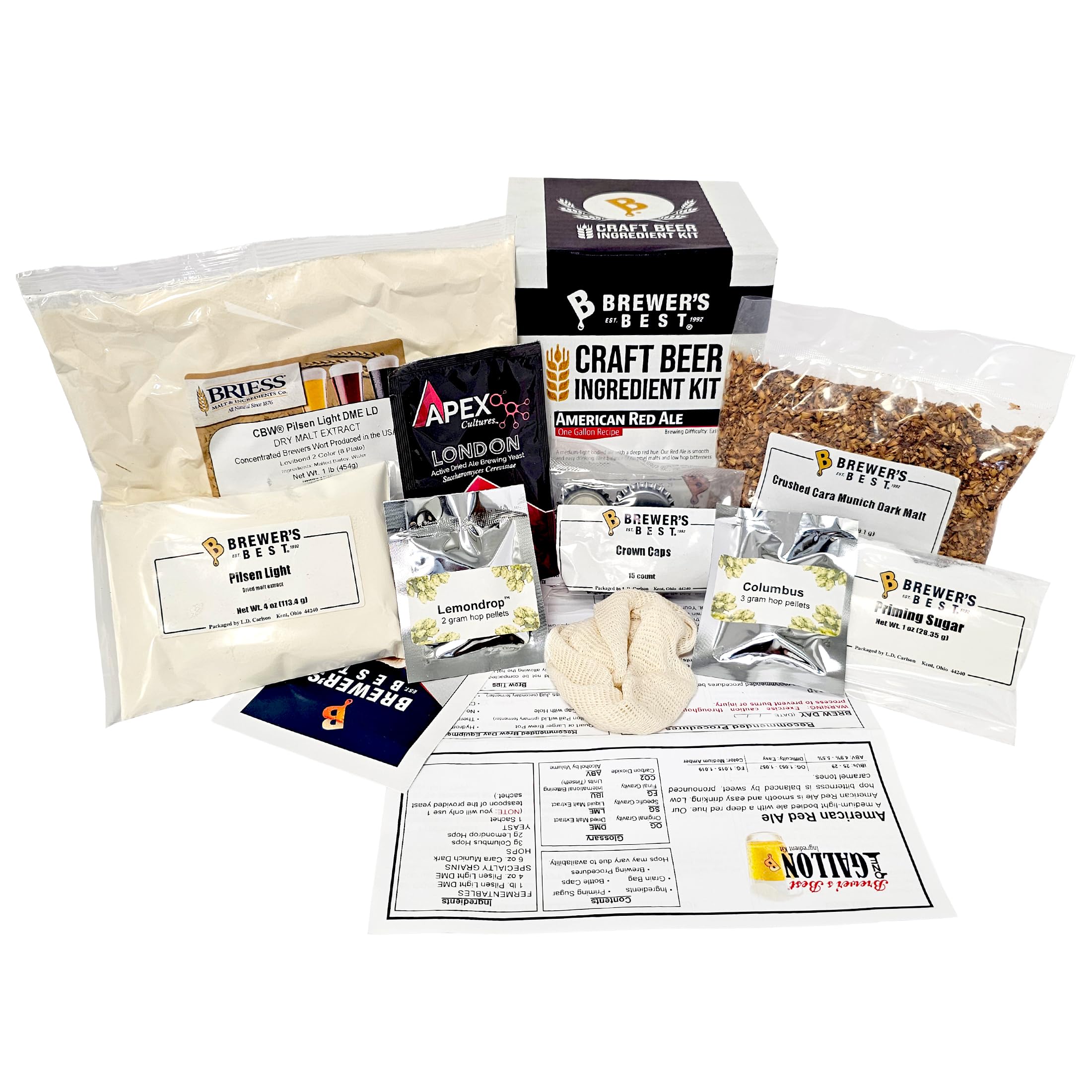 Home Brew Ohio Best One Gal - Kit de ingredientes de cerveza (alelo rojo americano)