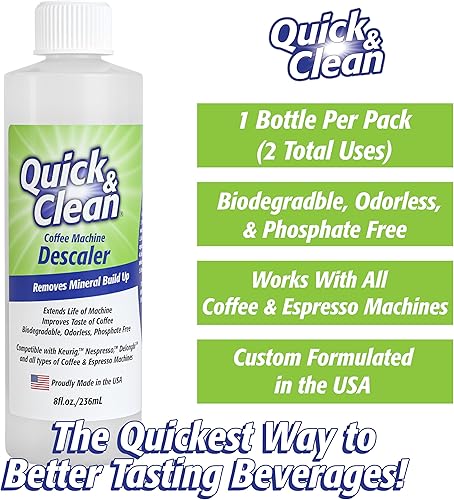 Miniatura 3 de Quick & Clean Paquete de 4 tazas de limpieza + 2 filtros con paquete descalcificador (2 usos totales) - Compatible con 2.0, solución de