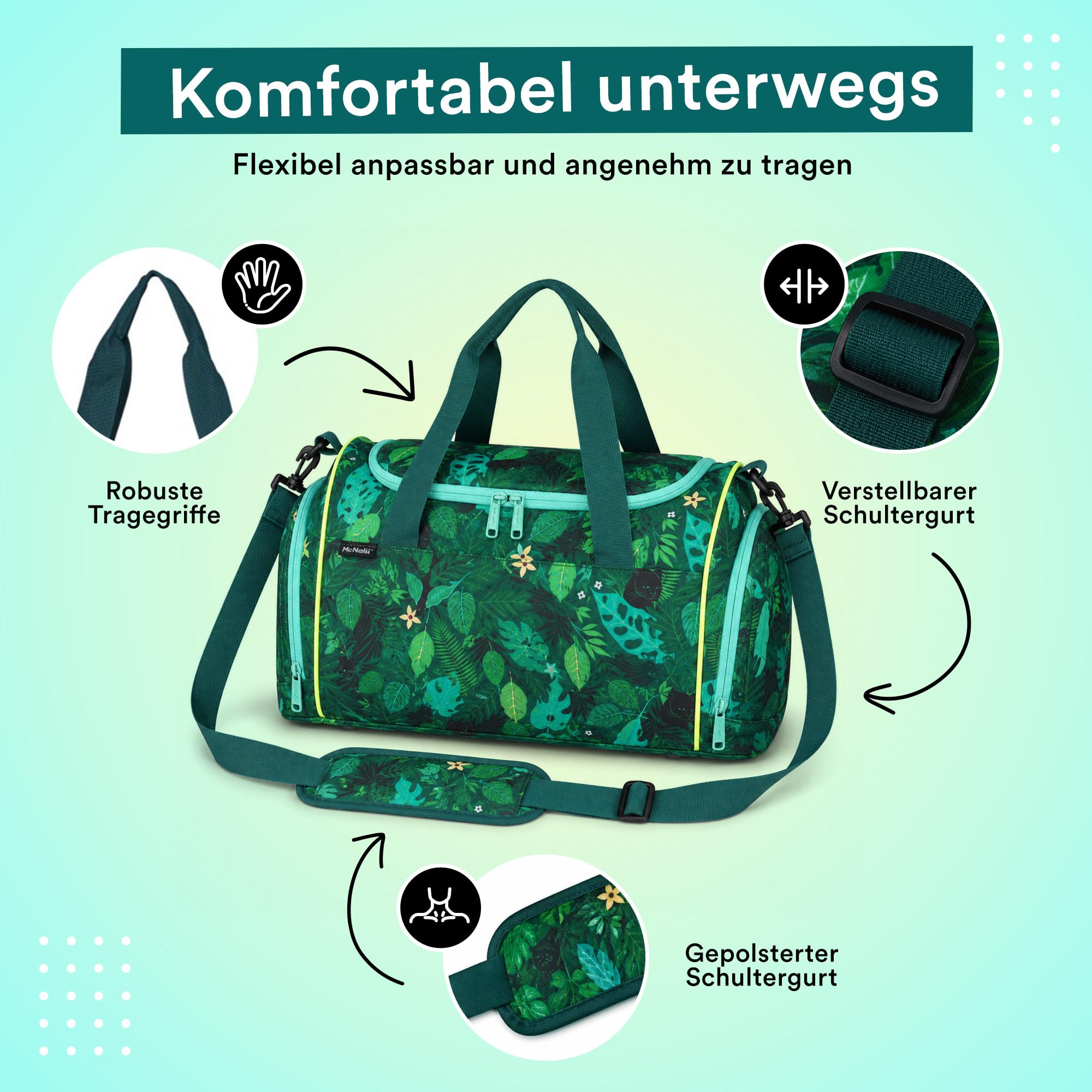 McNeill borsa sportiva Fit S Sportbag Tropic verde