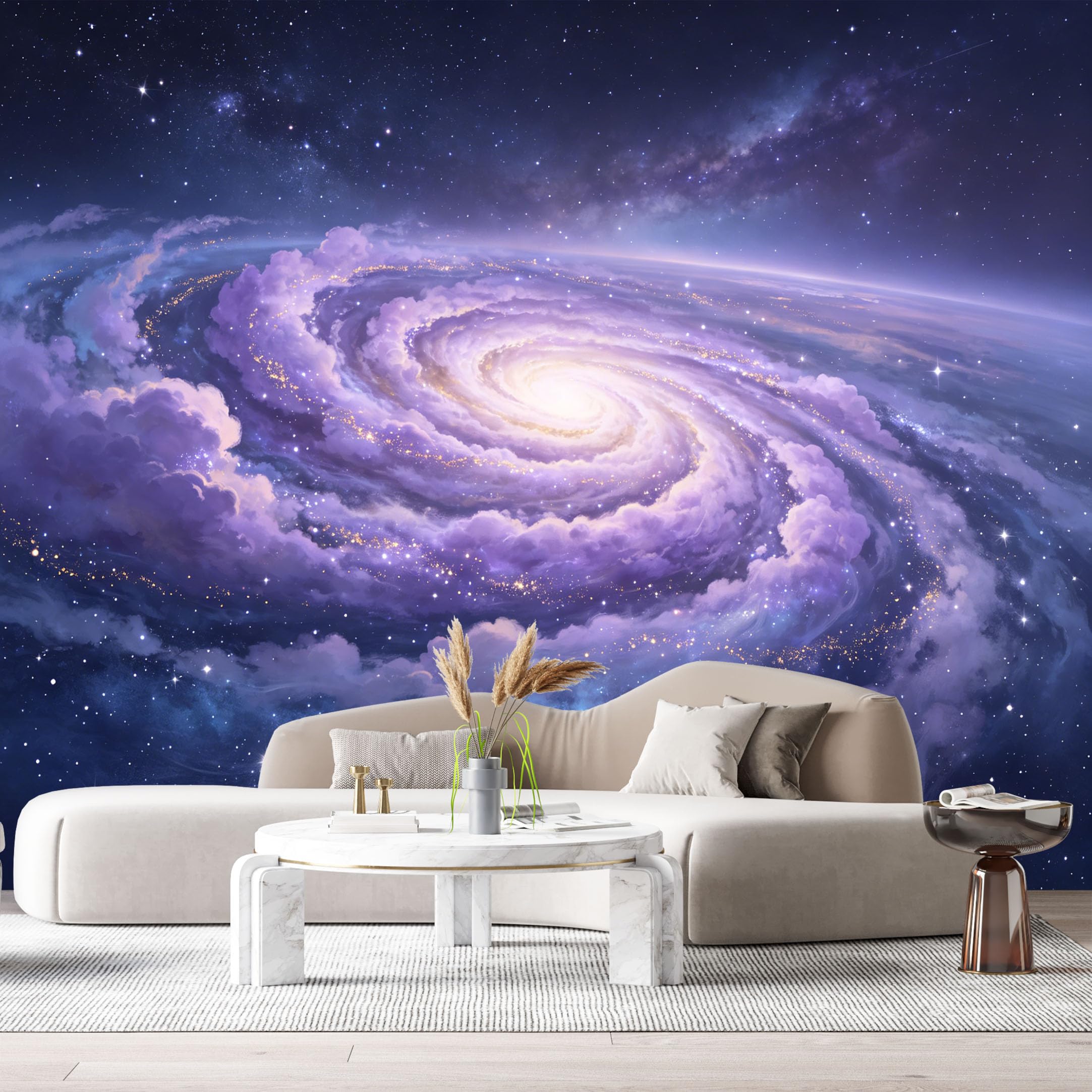 Custom Size Wall Murals Modern Abstract Galaxy Nebula Stars Cosmic Space SelfAdhesiveWall Fabric Removable Wallpaper Wall Decor for Living Room Bedroom Bathroom